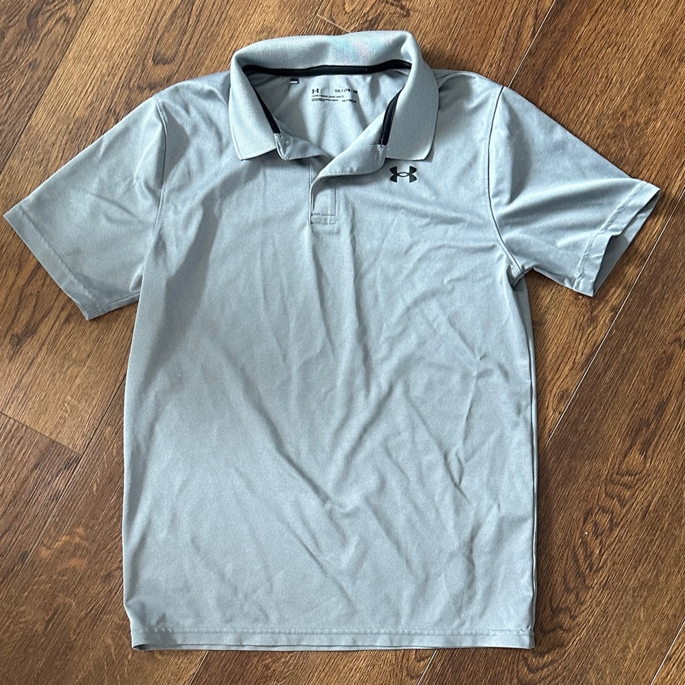 Under Armour Youth XL Light Gray Polo Shirt